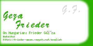 geza frieder business card